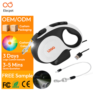 Correa Retráctil para Perros Elecpet, Resistente, con Linterna LED Recargable, para Perros Pequeños y Medianos, con Bloqueo de un Botón, 5 Metros - Product Image 1