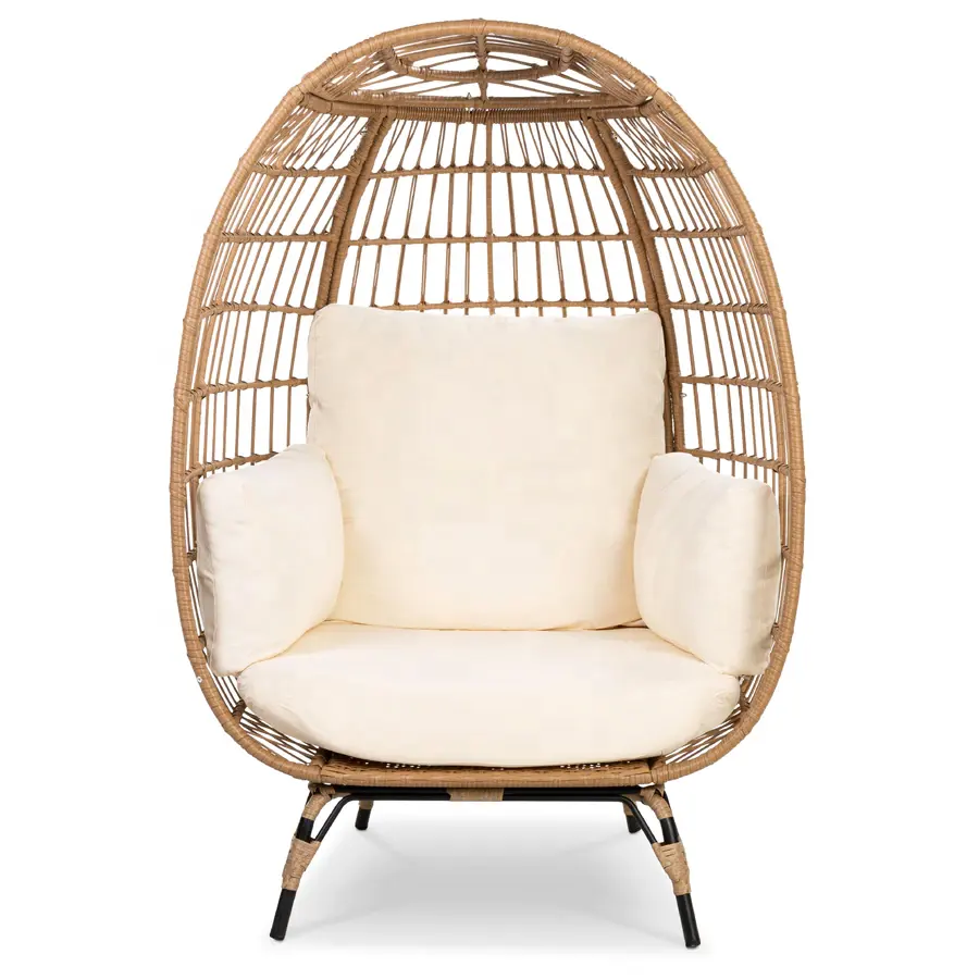 Outdoor Overs ize Ei Stuhl moderne Steh stühle großer Raum mit dicken Kissen KD Stil Terrasse Schaukeln