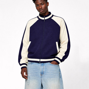 Veste zippée en tricot ample pour homme, sur mesure OEM ODM, logo brodé, tricot en coton, jersey de <span class=keywords><strong>baseball</strong></span>, cardigan en tricot - Product Image 1