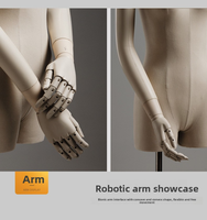 Mannequin Femme en Tissu de Lin avec Bras et Tête en Plastique Blanc, Modèle Beige Adulte Corps Entier/Buste pour Présentation de Vêtements
