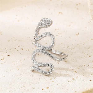 Anillo de Joyería Personalizado de Moda, Anillos de Serpiente de Acero Inoxidable Chapados en Oro con Circonita para Mujer - Product Image 6