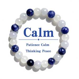 Bracelet DAISY xiaod, bleu, saphir de mer, améliore la patience, apaise les émotions et aide à maintenir une esprit serein. C - Product Image 1