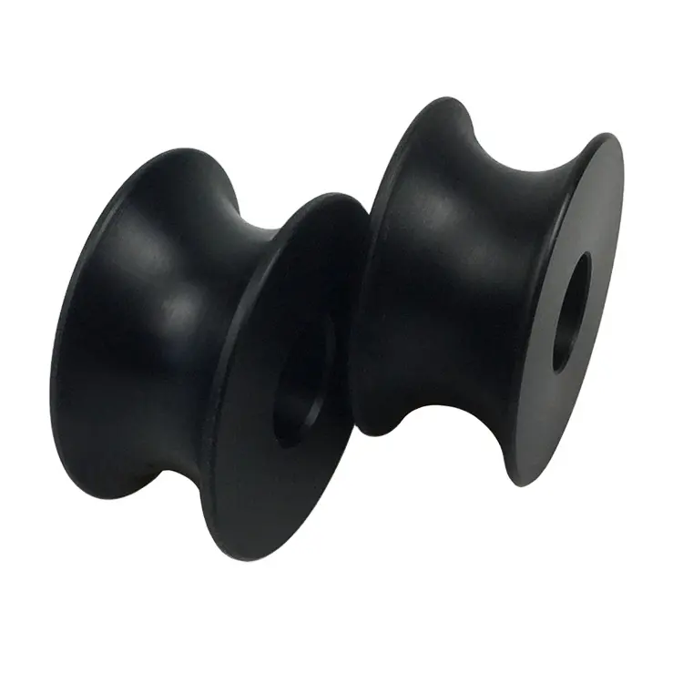Factory customized self-lubricating black crane nylon track pulley high-temperature resistant U-shaped multi groove pulley