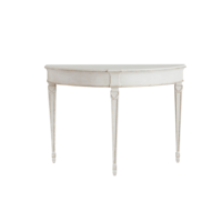 Table console en bois de bouleau massif semi-circulaire française avec finition antique Durable et écologique pour le salon Entrée