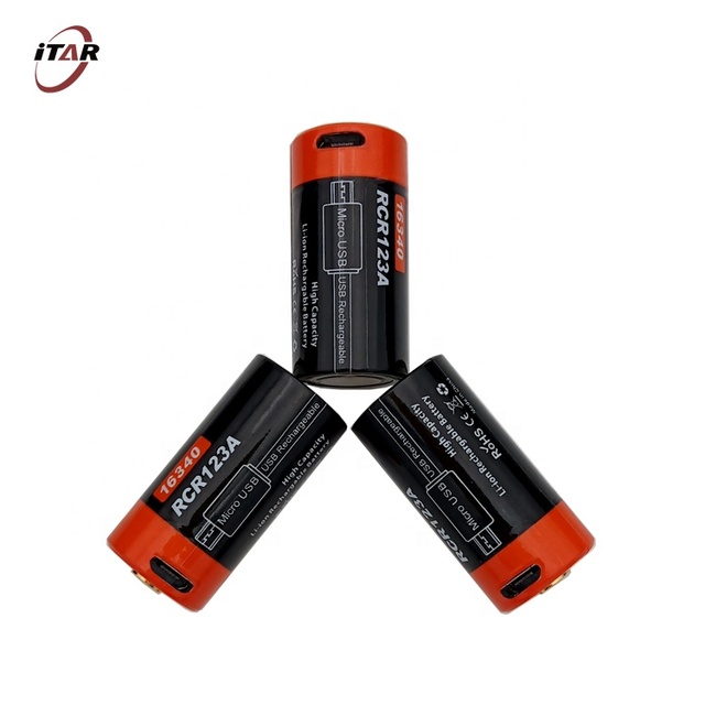 Lipo Battery USB High Capacity 3.7V 650mAh CR123A Rechargeable for LED Flashlights Torches16340 Lithium Battery Ion Batteries