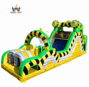 Toxic Hazard Inflatable <b>Obstacle</b> <b>Course</b> with Slide - Commercial Grade Inflatable Challenge for Kids & Teens Party Rentals - Product Image 1