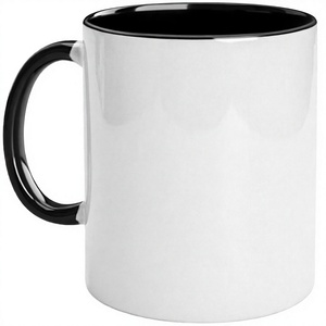 Mug à lait classique en porcelaine fine de 11 oz avec intérieur coloré, personnalisable en gros pour cadeaux d'affaires, compatible lave-vaisselle et micro-ondes - Product Image 4
