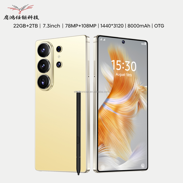 S26 Ultra 5G Android 15 Phone | 22GB+2TB Full Screen, Ultra HD Smartphone 5g Tlphone Pas Cher 8000mAh 144HZ Deca Core GSM LED