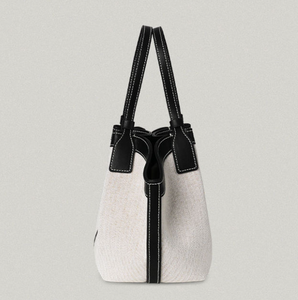 Sac à main pour femme en gros, logo personnalisé, mode, poignée en PU, sac à main en toile - Product Image 3