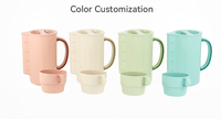 Pichet en plastique portable 800 ml, ensemble de pichets à boisson avec 4 tasses de 7 oz, ensemble de pichets à eau pour pique-niques, camping, voyages