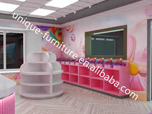 Pembe duvar ekranı raf şeker dükkanı iç tasarım özelleştirilmiş şeker dükkanı dekorasyon fikstür mobilya - Product Image 6