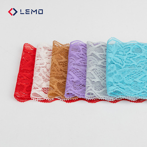 Tissu en dentelle africaine, tissu en dentelle brodée, tissu jacquard à motifs floraux, tricoté élastique pour robes de mariée et sous-vêtements - Product Image 2
