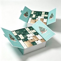 Boîte-cadeau mystère de luxe vide en papier, personnalisée, style calendrier de l'avent à 24 tiroirs