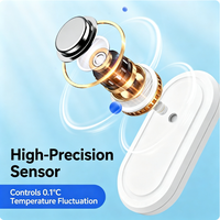 Thermomètre adhésif pour aquarium, jauge de température numérique LED haute précision pour aquarium de poissons et terrarium de tortues