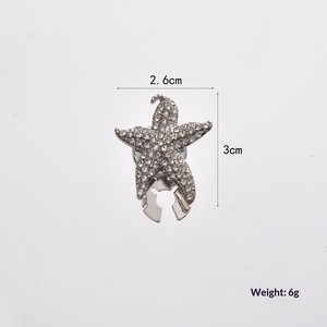 Nuevos Lujo para Comercio Exterior <span class=keywords><strong>Gemelos</strong></span> de <span class=keywords><strong>Camisa</strong></span> y Hebilla de Cuello con Diseño de Estrella de Mar Dorada, Cristal, Pedrería y Resina Acrílica, Unisex, Venta al por Mayor - Product Image 4