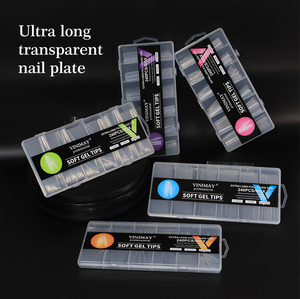 Vinimay ABS Trasparente XXL Punte per Unghie Finte a Coffin Extra Lunghe, Unghie Artificiali Francesi a Mezza Copertura, Punte per Unghie Finte Lunghe - Product Image 1