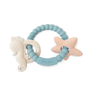 Sea series gelang silikon bayi, tahan gigitan bebas BPA untuk periode gigi bayi