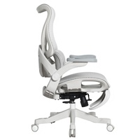 Chaise de bureau ergonomique moderne populaire à dossier haut, pivotante à 360 degrés, avec accoudoirs et repose-pieds, vérin à gaz classe 3, pour salle à manger