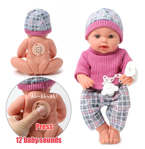 Poupées réalistes grands yeux pour bébé Reborn, 1 cm, 30.5cm, jouet 12 sons, éducation pour filles, en Silicone souple, double, bricolage - Product Image 3