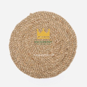 Set de table rond en jacinthe d'eau tressée à la main, prix abordable, pour salle à manger, décoration de ferme et maison - Product Image 2
