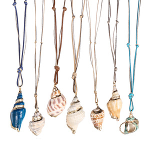 Summer Ocean Resort Style <strong>Boho</strong> Jewelry Gold Stainless Steel Knotted Conch Natural Shell Pearl Pendant <strong>Necklace</strong> for Men Women for - Product Image 2