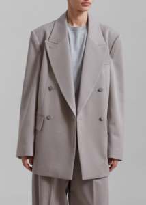 <strong>New</strong> Fashion Design <strong>Spring</strong> <strong>New</strong> Women's Loose Casual Double Breasted Suit Jacket <strong>and</strong> Wide Leg Pant Linens Set - Product Image 6