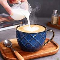 Mug à café contemporain en céramique sans plomb ni cadmium, 24 oz, extra large, glaçure réactive, gris, passe au lave-vaisselle et au micro-ondes, pour soupe