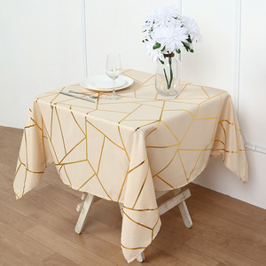 Lieferung Grenzüberschreitend für Oxford-Stoff Vergoldete Geometrische Staubdichte Quadratische Amerikanische Tischdecke Hotel Hochzeit Bankett - Product Image 2