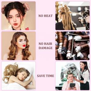 Rouleaux à cheveux sans chaleur en satin, oreiller à rouleaux doux, <span class=keywords><strong>bandeau</strong></span> <span class=keywords><strong>magique</strong></span> sans chaleur, rouleaux à cheveux en satin sans chaleur, rouleaux à cheveux en soie satinée sans chaleur - Product Image 6