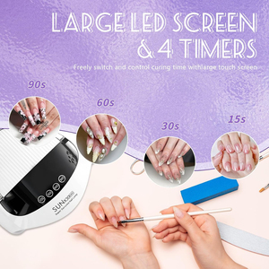 Lampe à LED pour ongles 500W, 90 LED, écran LCD, capteur automatique, 4 minuteurs, séchage rapide et uniforme du gel, qualité professionnelle, sécheuse à ongles portable, manucure à domicile - Product Image 4