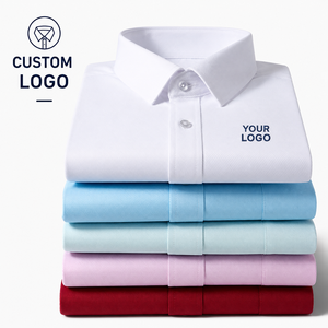 Camicia Formale da <span class=keywords><strong>Uomo</strong></span> 100% Cotone Bianca a Maniche Lunghe con Colletto Classico per Ufficio e Business, Logo Personalizzato, Taglie Grandi fino a 5XL 8XL - Product Image 1