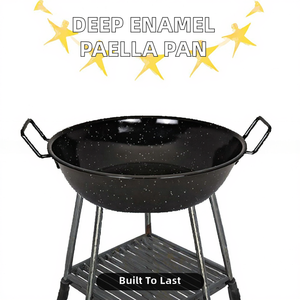 Classic Eco-Friendly Enamel Non-Stick Deep Carbon Steel <strong>Paella</strong> <strong>Pan</strong> 28cm Gas &amp; Induction Ready Dishwasher Safe - Product Image 2