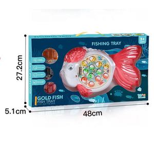 Bandeja de pesca eléctrica con forma de pez dorado <span class=keywords><strong>para</strong></span> niños, Juego de pesca de rotación, <span class=keywords><strong>juguetes</strong></span> interactivos, juego de captura de <span class=keywords><strong>peces</strong></span> con música, 12 Uds. - Product Image 6