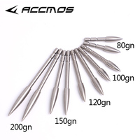 ACCMOS ID 4.2mm 80/100/120/150/170/200gn Têtes de flèche d'arc faites à la main pour tous les matériaux d'arbre Têtes de flèche solides pour la chasse