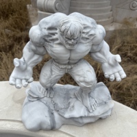 Statue moderne en marbre blanc de Hulk, sculpture en pierre, ornement pour salon