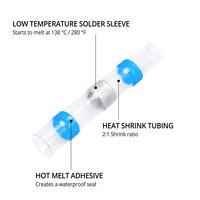 Deem Brass Connecteurs de raccordement thermorétractables étanches pour fils, manchons de soudure étamés avec colle 600V