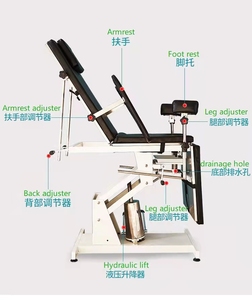 Ospedale medico ginecologico letto ostetrico consegna tavolo con cuoio PU comodo ospedale sedia per i pazienti - Product Image 6