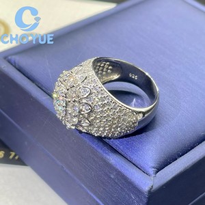 Factory 925 Sterling <b>Silver</b> Custom Ball Shape VVS Moissanite <b>Ring</b> Ice Out Eternity Band Hip Hop <b>for</b> <b>Men</b> Pass Diamond Tester GRA - Product Image 6