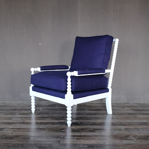Support Customization Hamptons Style Furniture Style White Wooden Frame Bobbin <strong>Spindle</strong> Arm <strong>Chair</strong> - Product Image 2