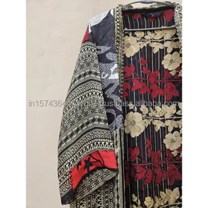 Peignoir Kimono de Luxe Vintage Fait Main en Soie Longue, Robe de Chambre Maxi avec Taille Élastique, Vêtement de Nuit Ethnique en Sari Recyclé - Product Image 3