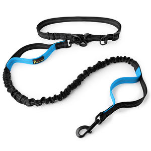 Sabuk Pinggang tali pelari anjing Bungee elastis bebas genggam mewah Logo kustom untuk anjing besar Medium untuk Jogging mendaki berlari - Product Image 6