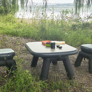 Juego de mesa y sillas de PVC para exteriores, venta al por mayor, sofá y silla hinchable para acampar, mesa inflable plegable para acampar - Product Image 4