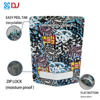 Sachets Doypack Mylar 3.5 personnalisés en gros, motif camouflage graffiti, anti-odeur, pour aliments pour animaux de compagnie et bonbons gélifiés aux fruits