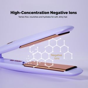 Plancha y Rizador de Pelo Iónico 2 en 1, Chapado en Oro Rosa, 11 Ajustes de Temperatura, LED, Doble Voltaje, Calentamiento Rápido, Placas de Titanio - Product Image 2