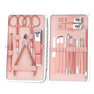 Kit de <span class=keywords><strong>Manucure</strong></span> en Alliage Or Rose, Vente en Gros Usine, Motif Dessin Animé, Coupe-Ongles et Accessoires, 18 Pièces/Ensemble, Cadeau Promotionnel - Product Image 1
