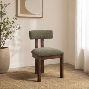 Modern Teak Wood Hotel <b>Chair</b> Foam Cushion Solid Back Tapered Legs Midcentury Design Durable Handmade Eco-Friendly Dining Villa - Product Image 1