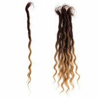 Extensions de dreadlocks bouclées 100 % cheveux humains de type caucasien, faits à la main, ondulés avec pointes bouclées pour la vente en gros