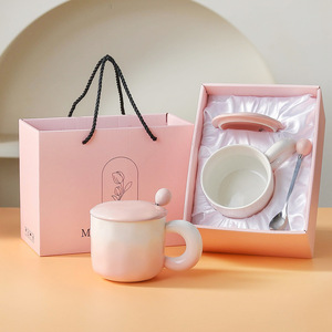 Ceramic <b>Mug</b> With Lid and Spoon Gift <b>Box</b> Porcelain Coffee Cup Custom Logo Business Gift Festival Souvenir - Product Image 3