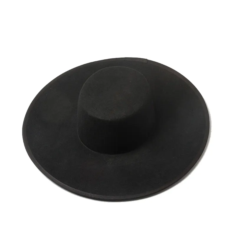 หมวกสักหลาดแบบกว้างสำหรับผู้หญิงและผู้ชาย,หมวก Fedoras Fedora หมวกคลาสสิกสีดำปีกกว้างปรับแต่งได้ปี2021