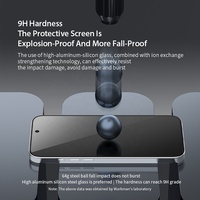 Nouveau protecteur d'écran en verre trempé 3D Diamond Privacy Grade AAA 9H pour 16 Pro Max, protection anti-espion, ultra-clair, étanche